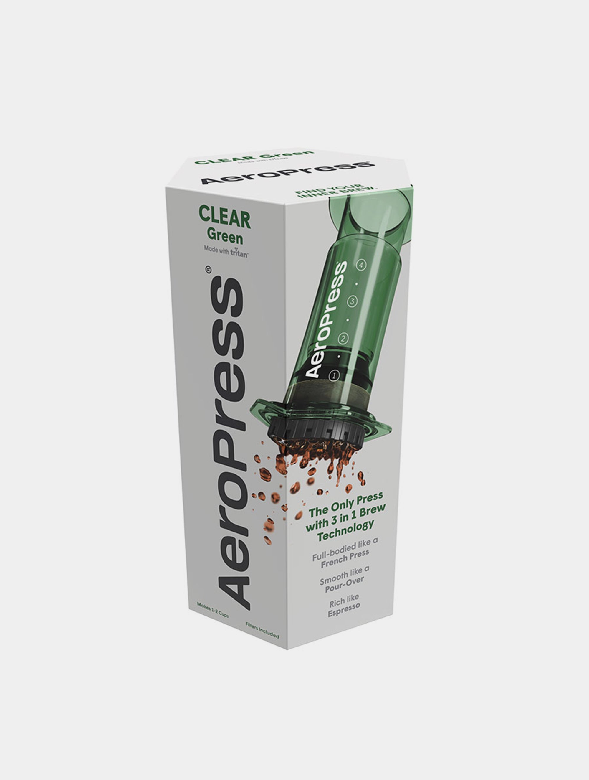 AeroPress Coffee Maker Clear Green