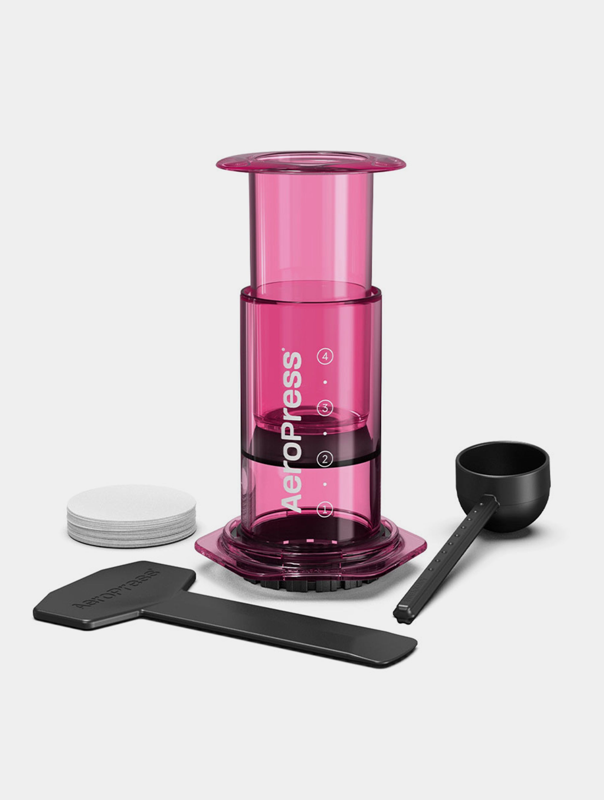AeroPress Coffee Maker Clear Pink