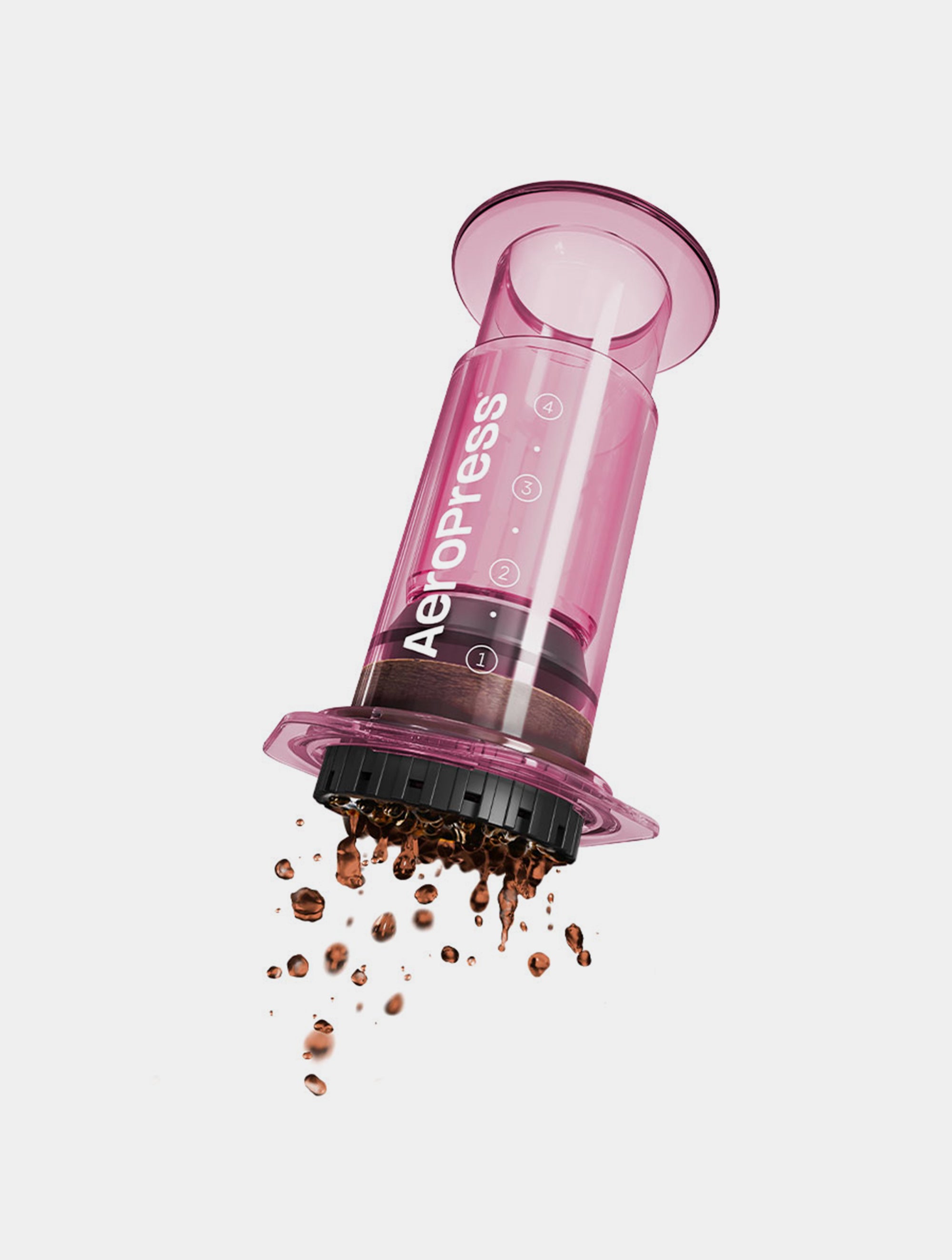 AeroPress Coffee Maker Clear Pink