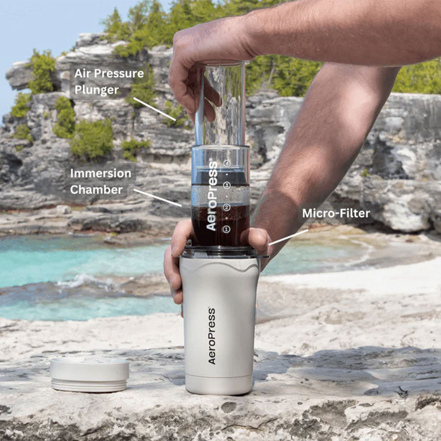 AeroPress Go Plus Travel Sytem - Cream
