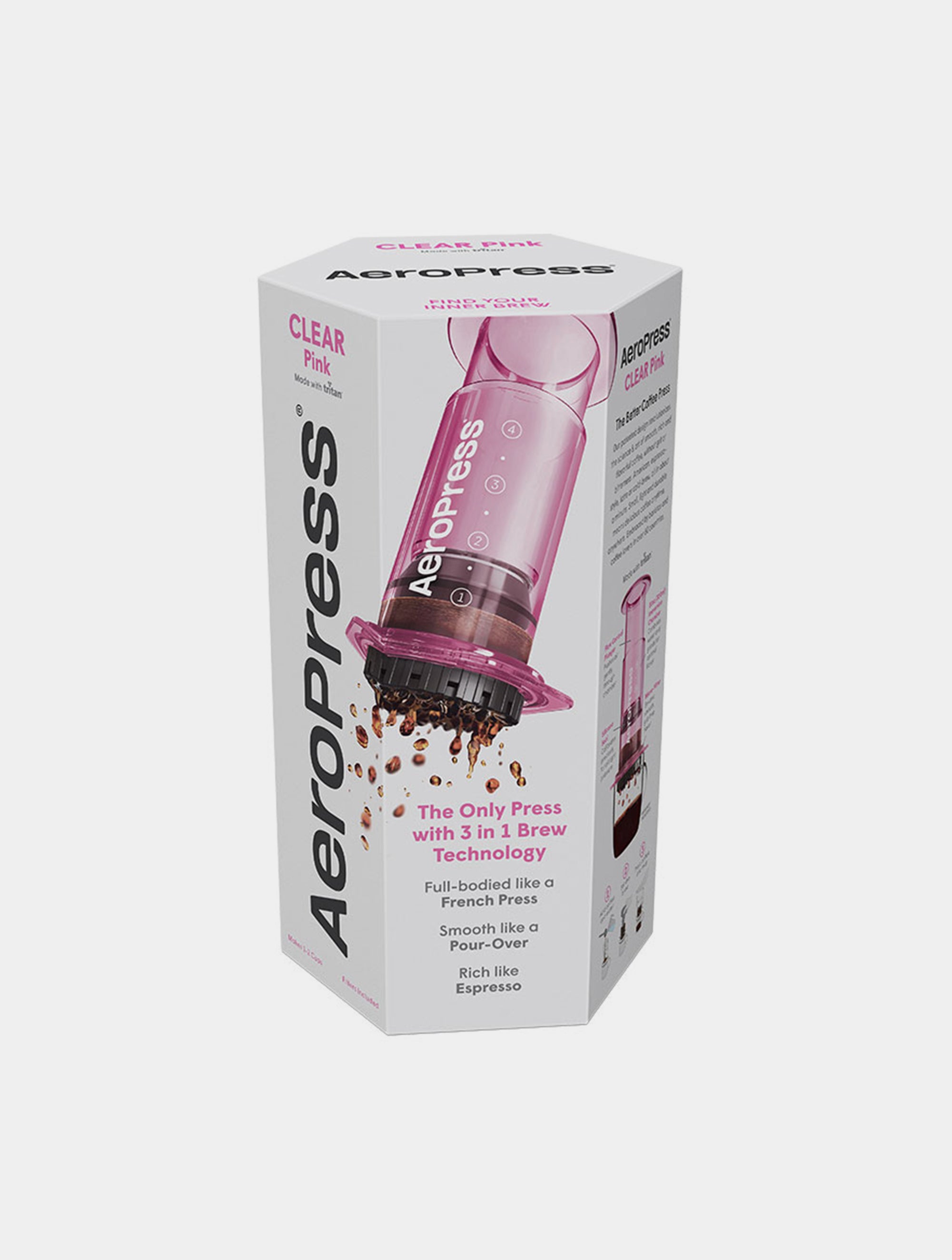 AeroPress Coffee Maker Clear Pink