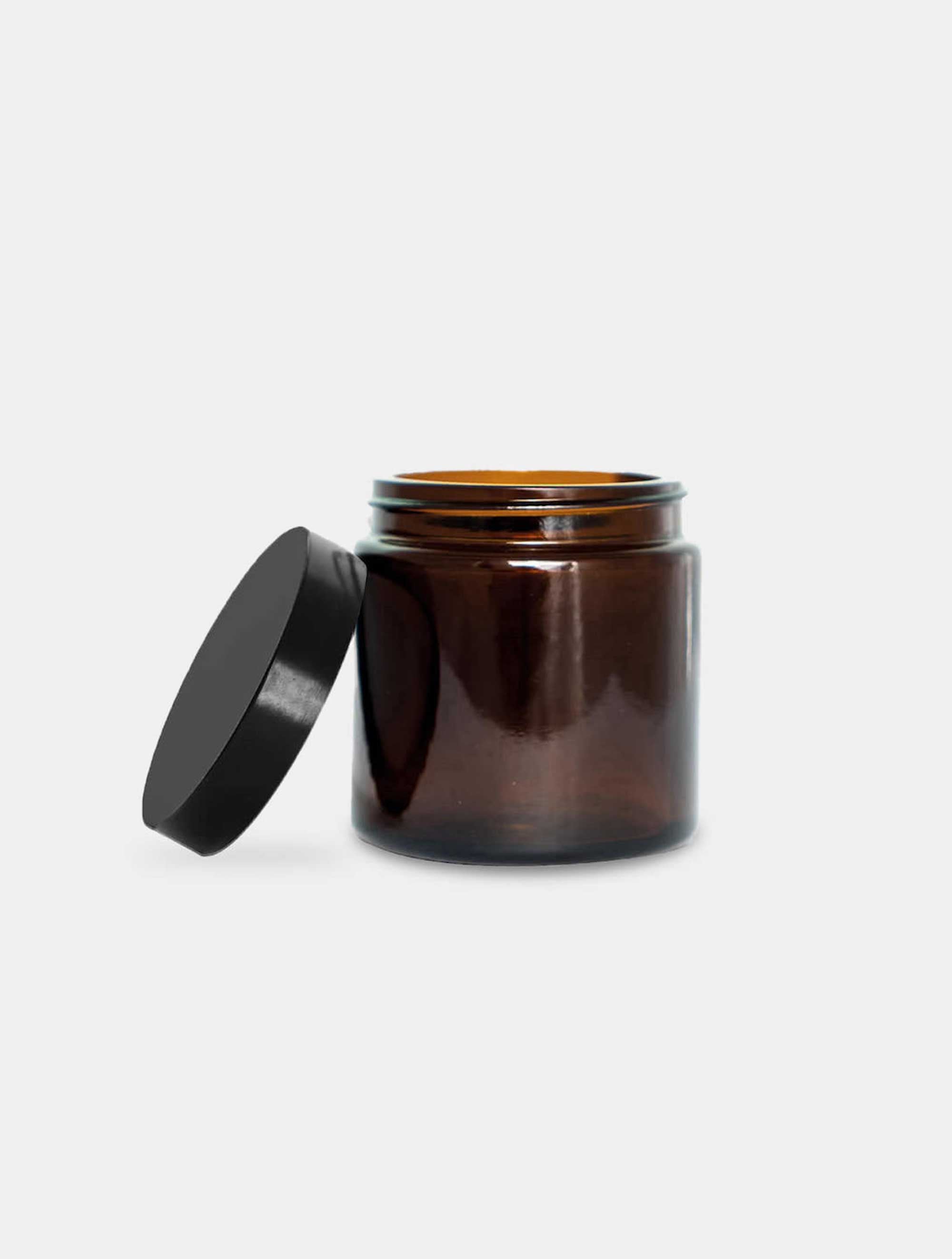 Glas braun + Deckel