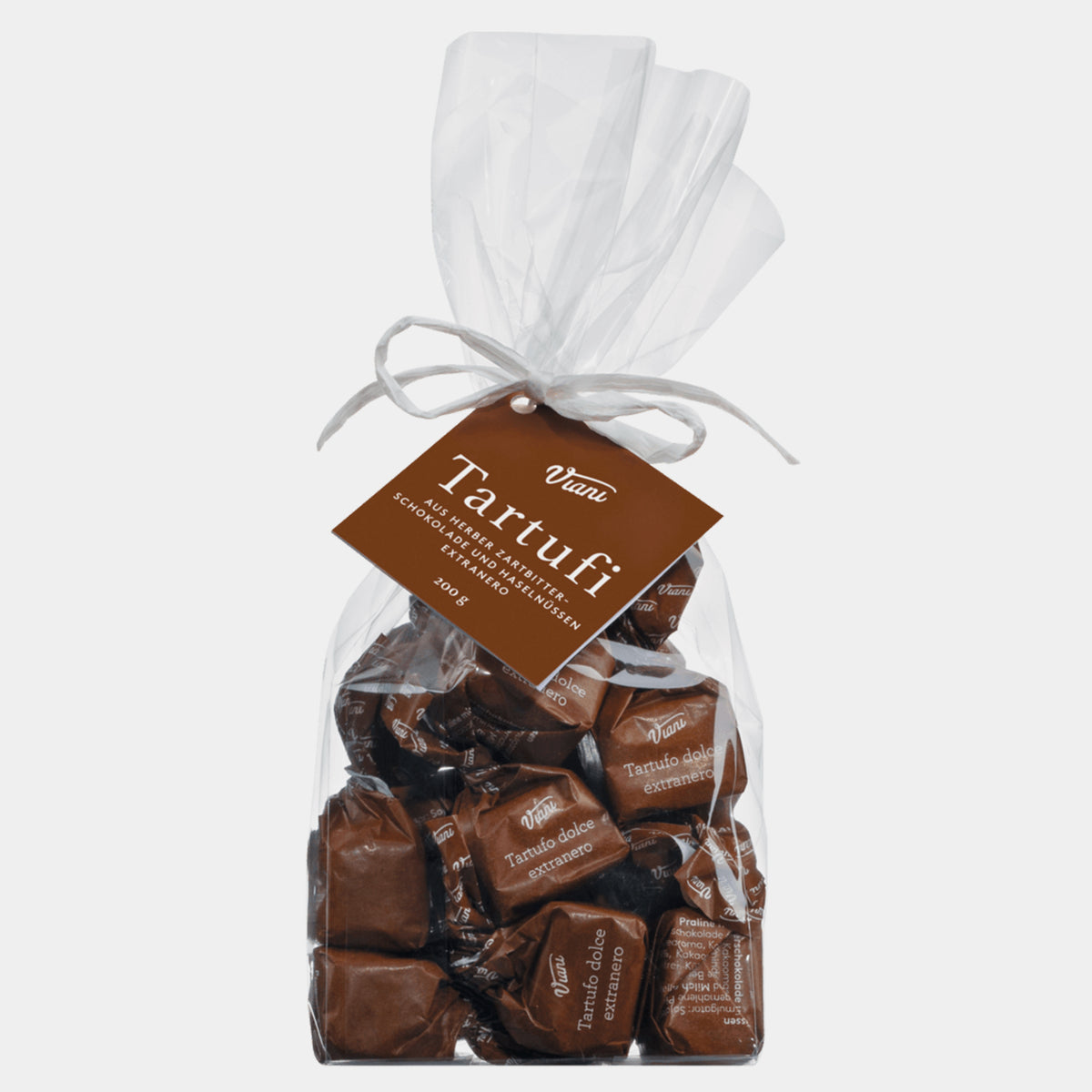 Tartufi dolci extraneri, sacchetto, tartufi di cioccolato fondente extra  amaro, borsa, Viani, 200 g, borsa